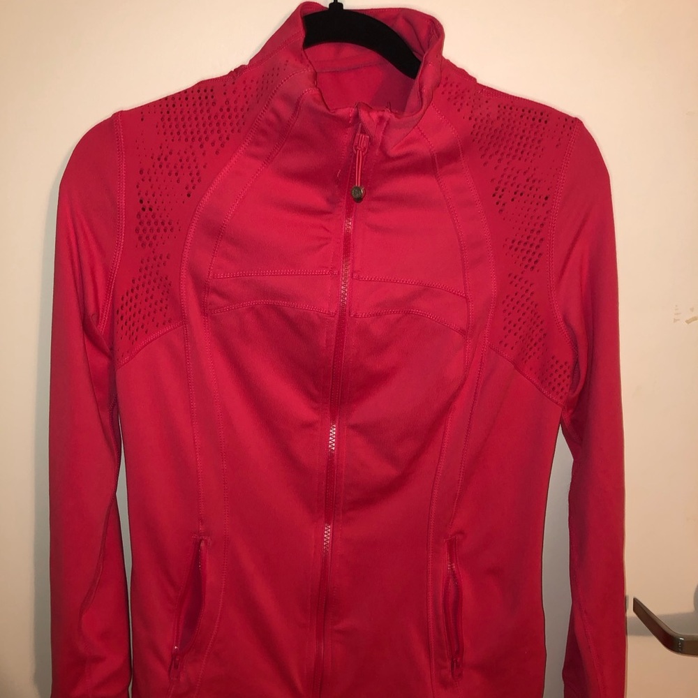 Tangerine Athletic Jacket Rose Red Full Zip